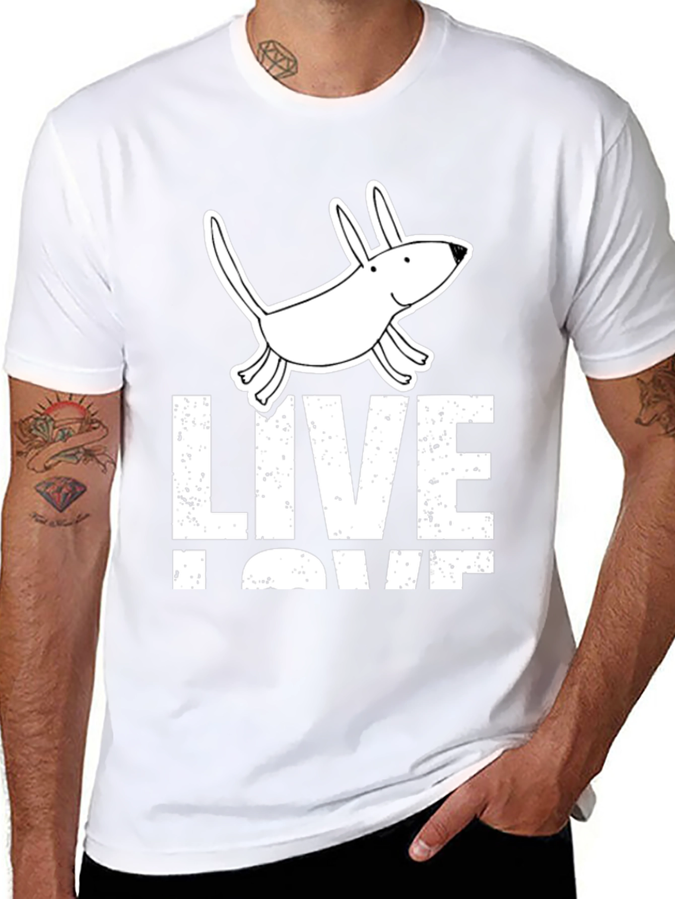 Live Love Pup Graphic Tee - Black Cotton Shirt