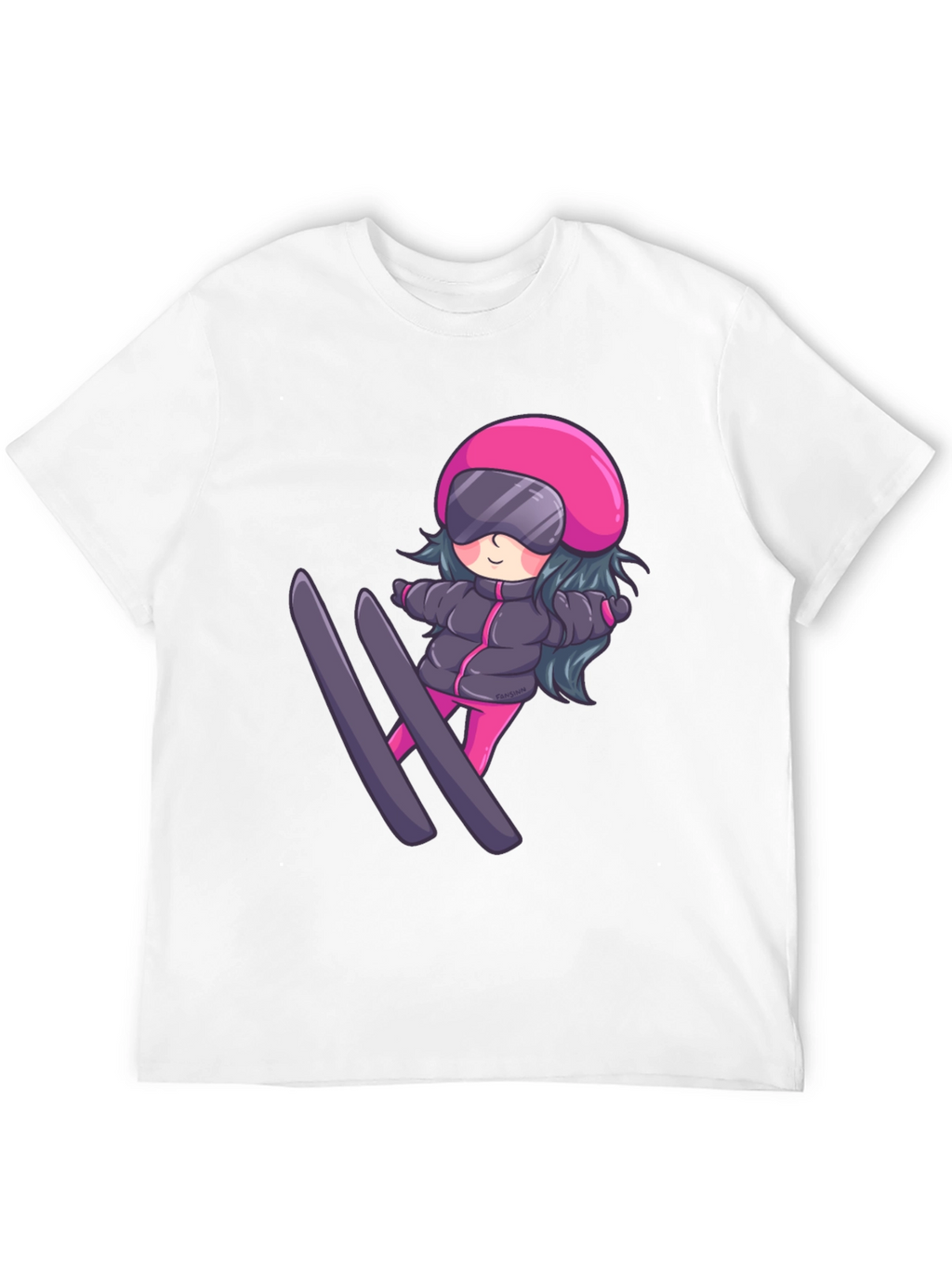 Cartoon Ski Girl T-Shirt