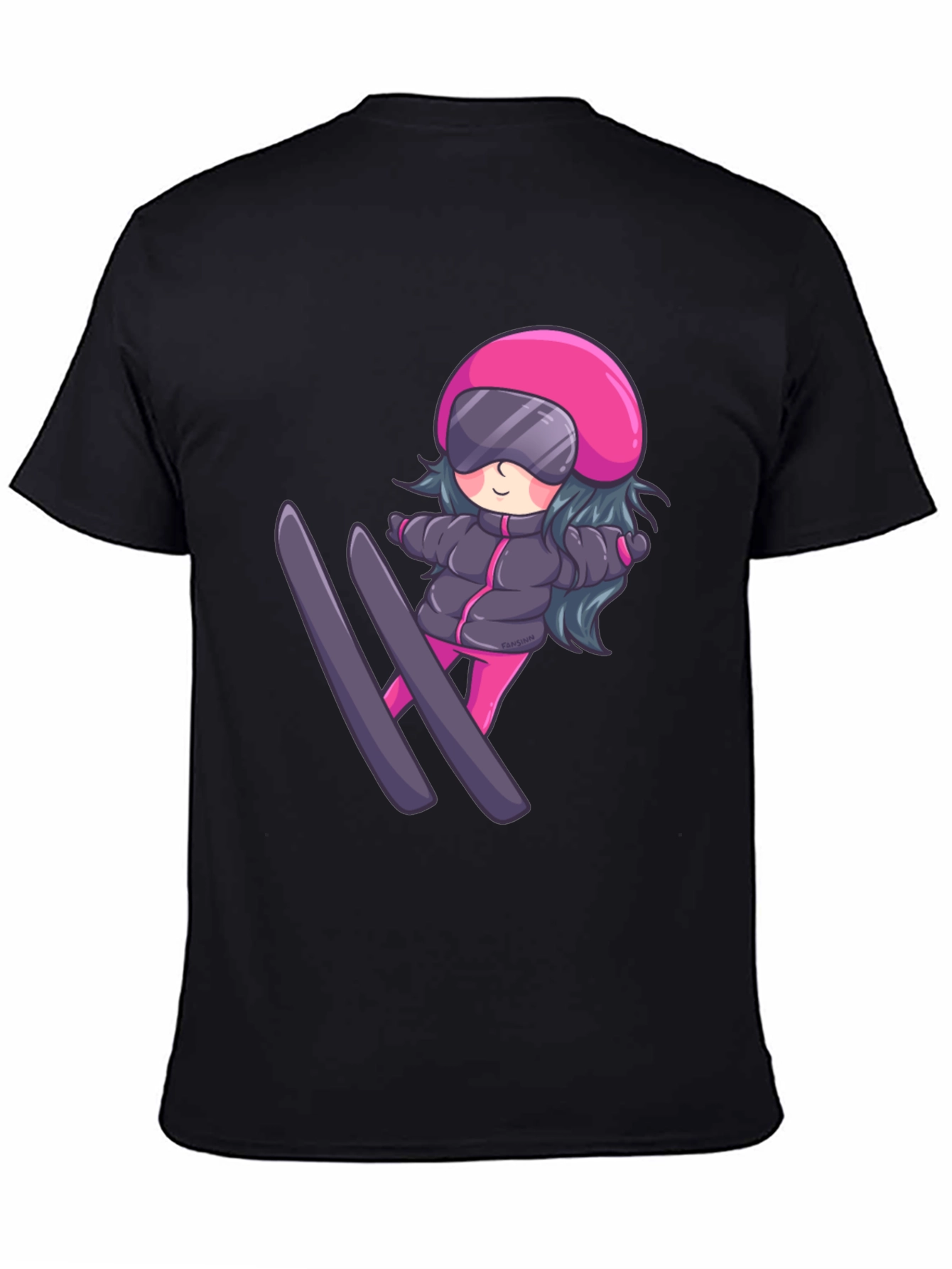 Cartoon Ski Girl T-Shirt
