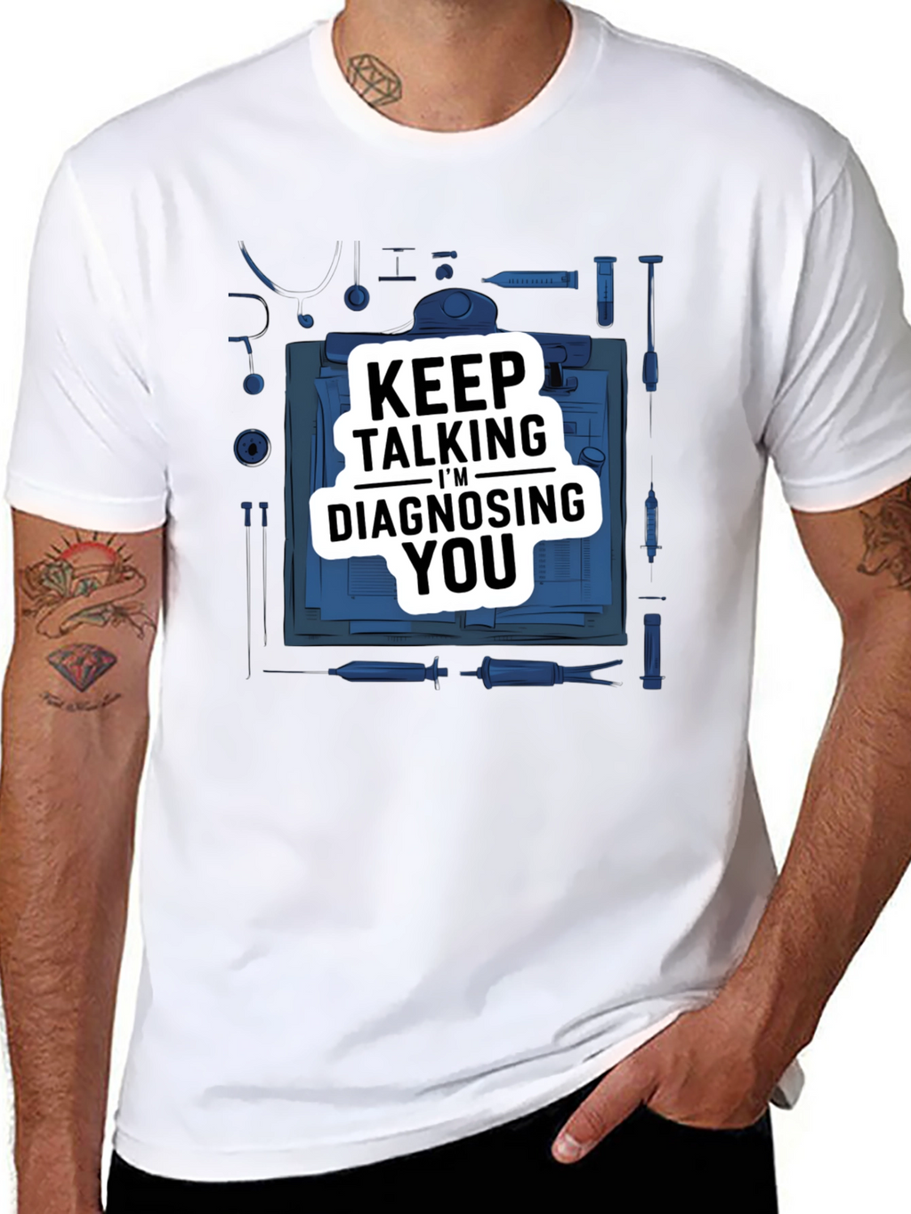 Keep Talking Im Diagnosing You Black Graphic Tee