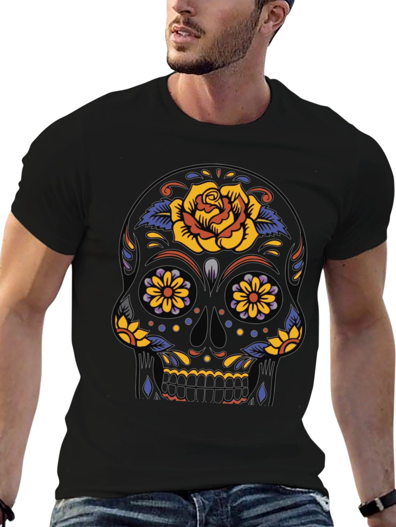 Sugar Skull Graphic Tee - Day of the Dead Style