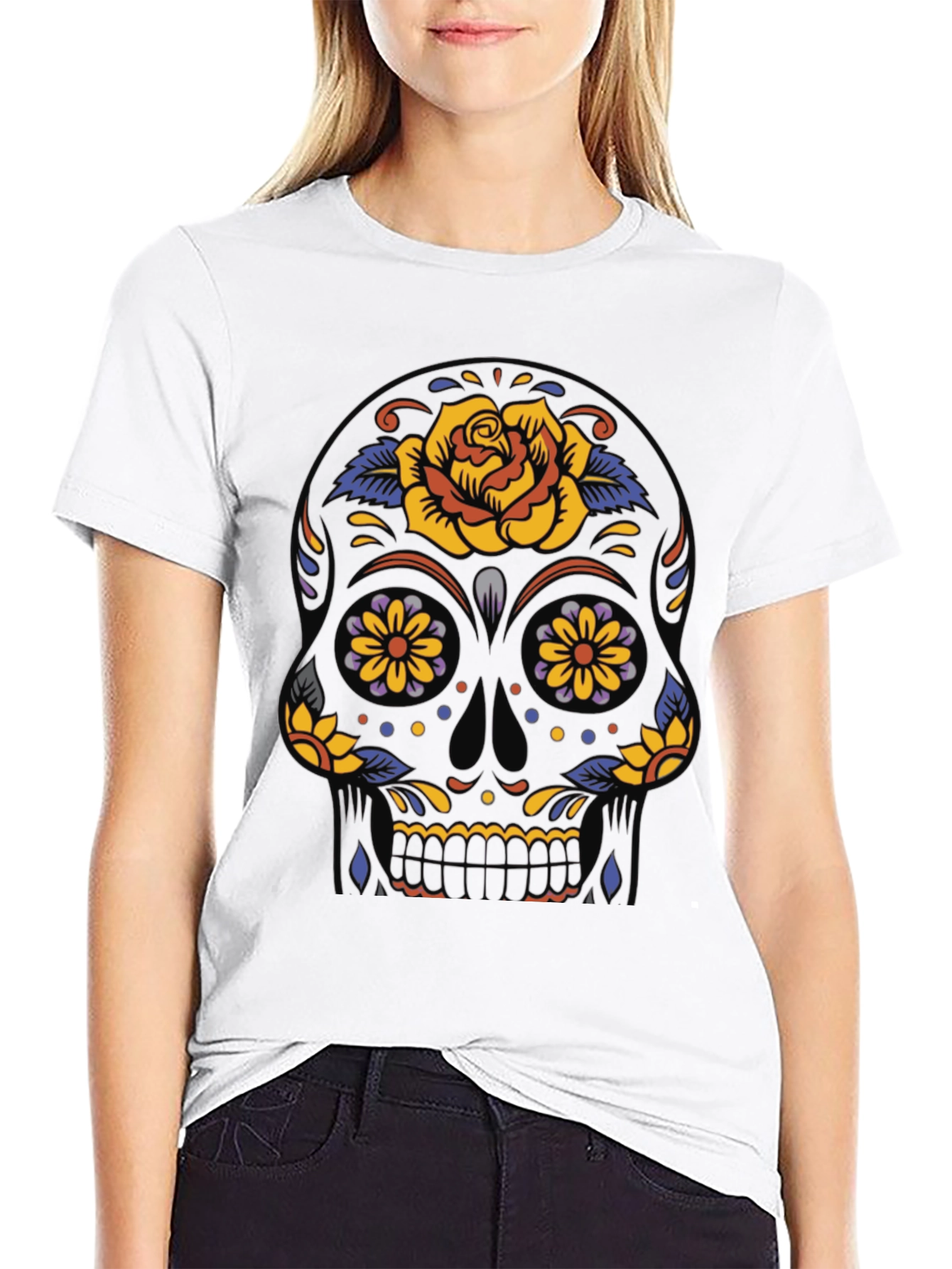 Sugar Skull Graphic Tee - Day of the Dead Style