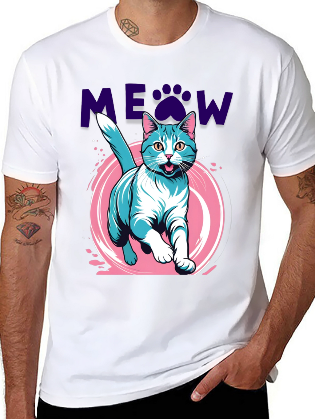Meow Cat Graphic Tee - Cute Pet Lover Shirt