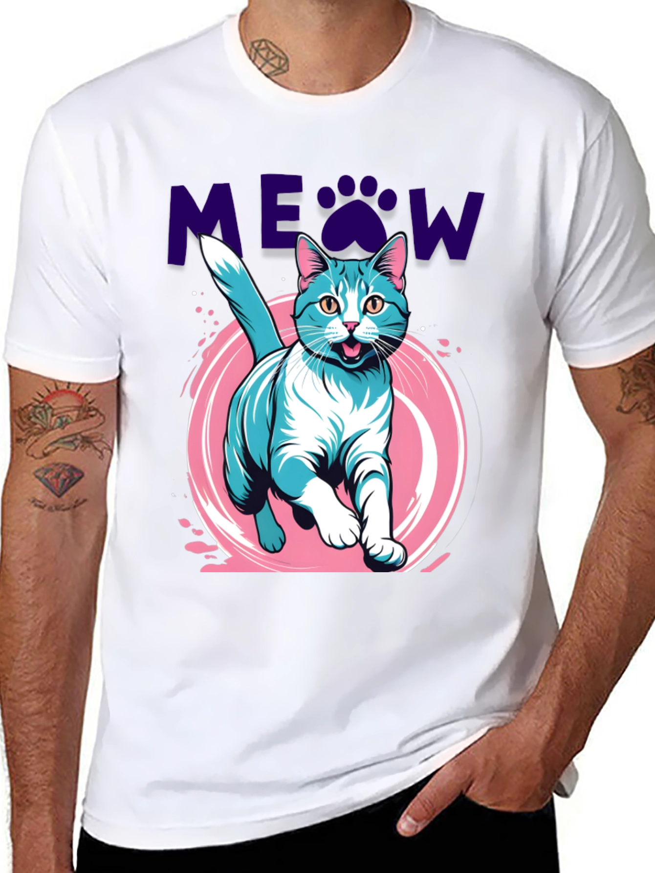 Meow Cat Graphic Tee - Cute Pet Lover Shirt