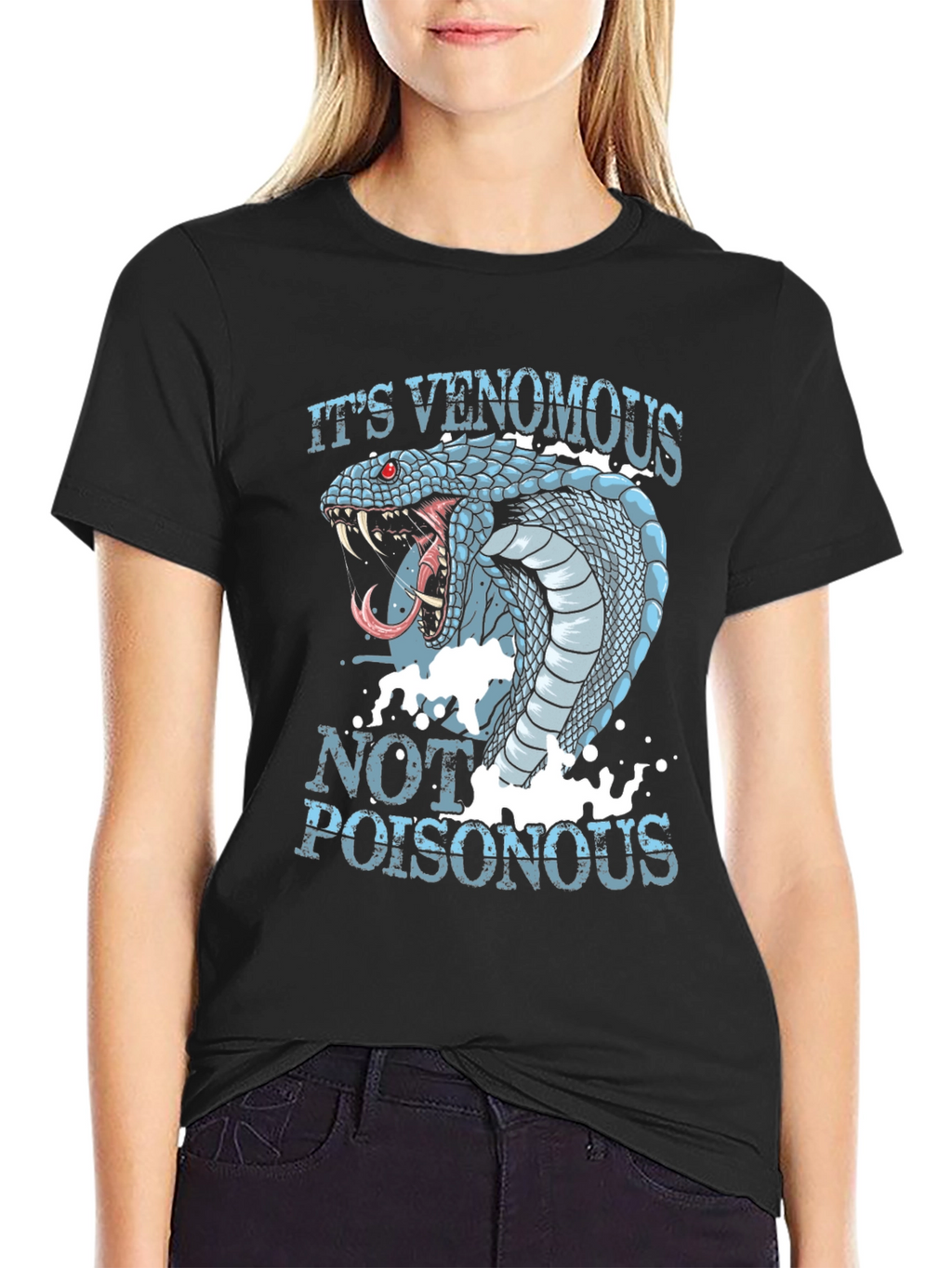 Venomous Snake Graphic T-Shirt - Black