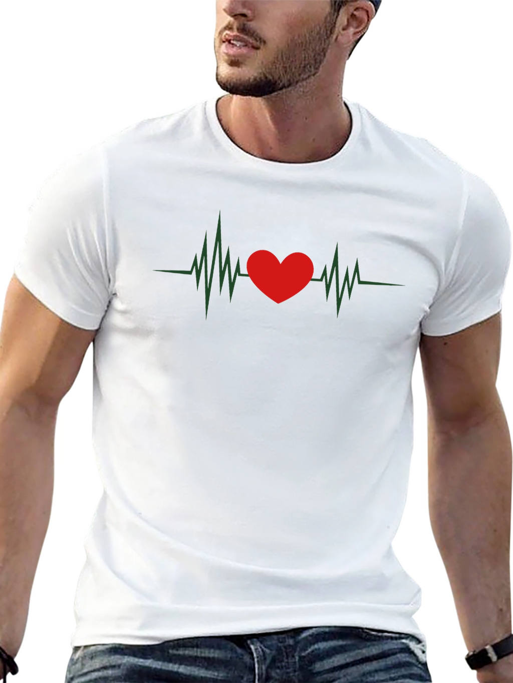 Heartbeat Graphic Tee - Love Pulse T-Shirt