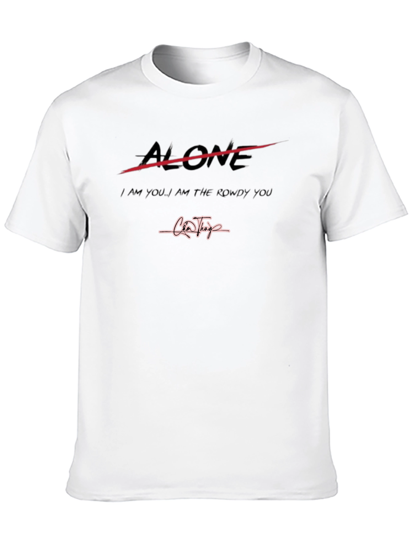 Alone Graphic Print Black T-Shirt