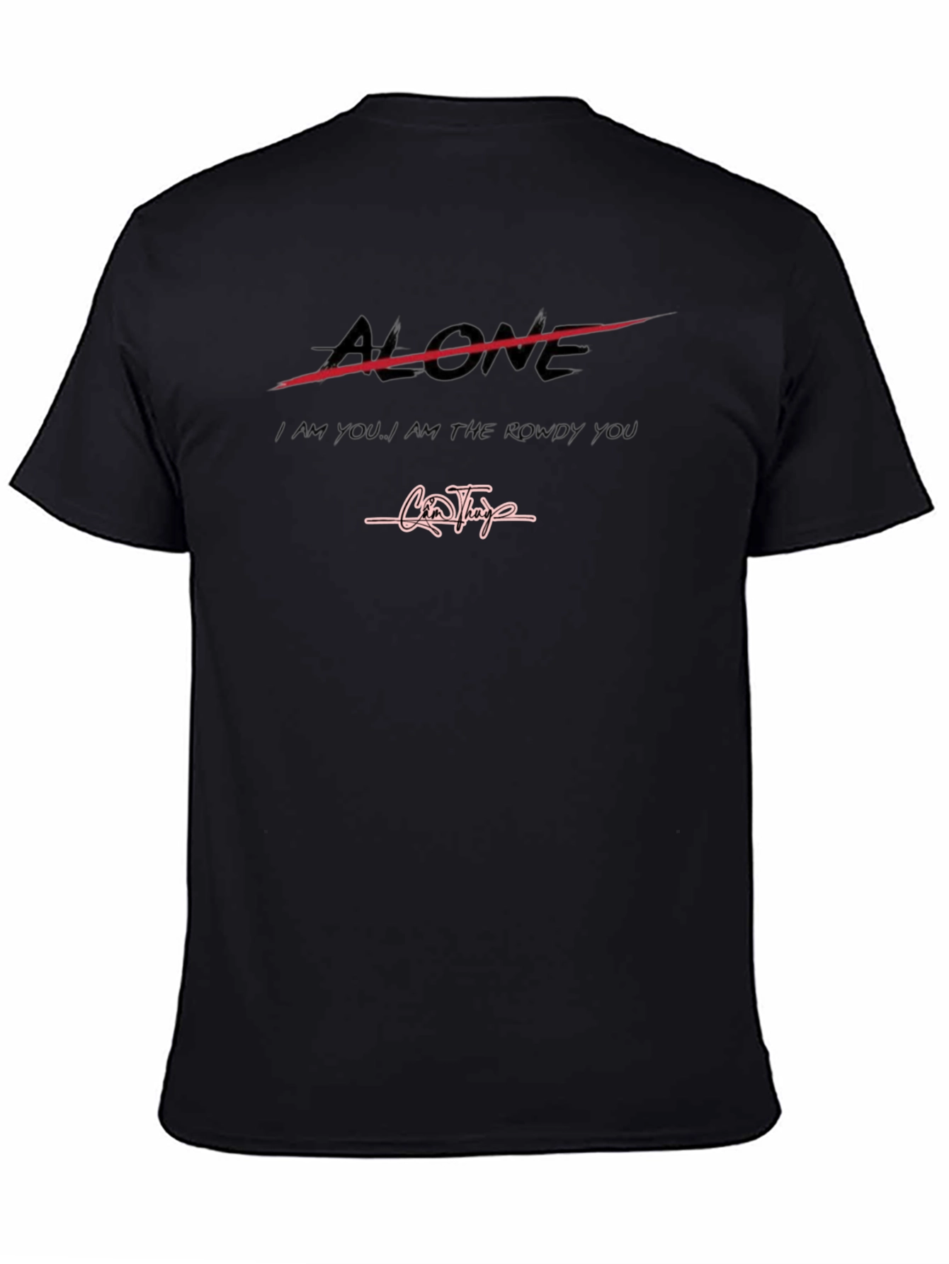 Alone Graphic Print Black T-Shirt
