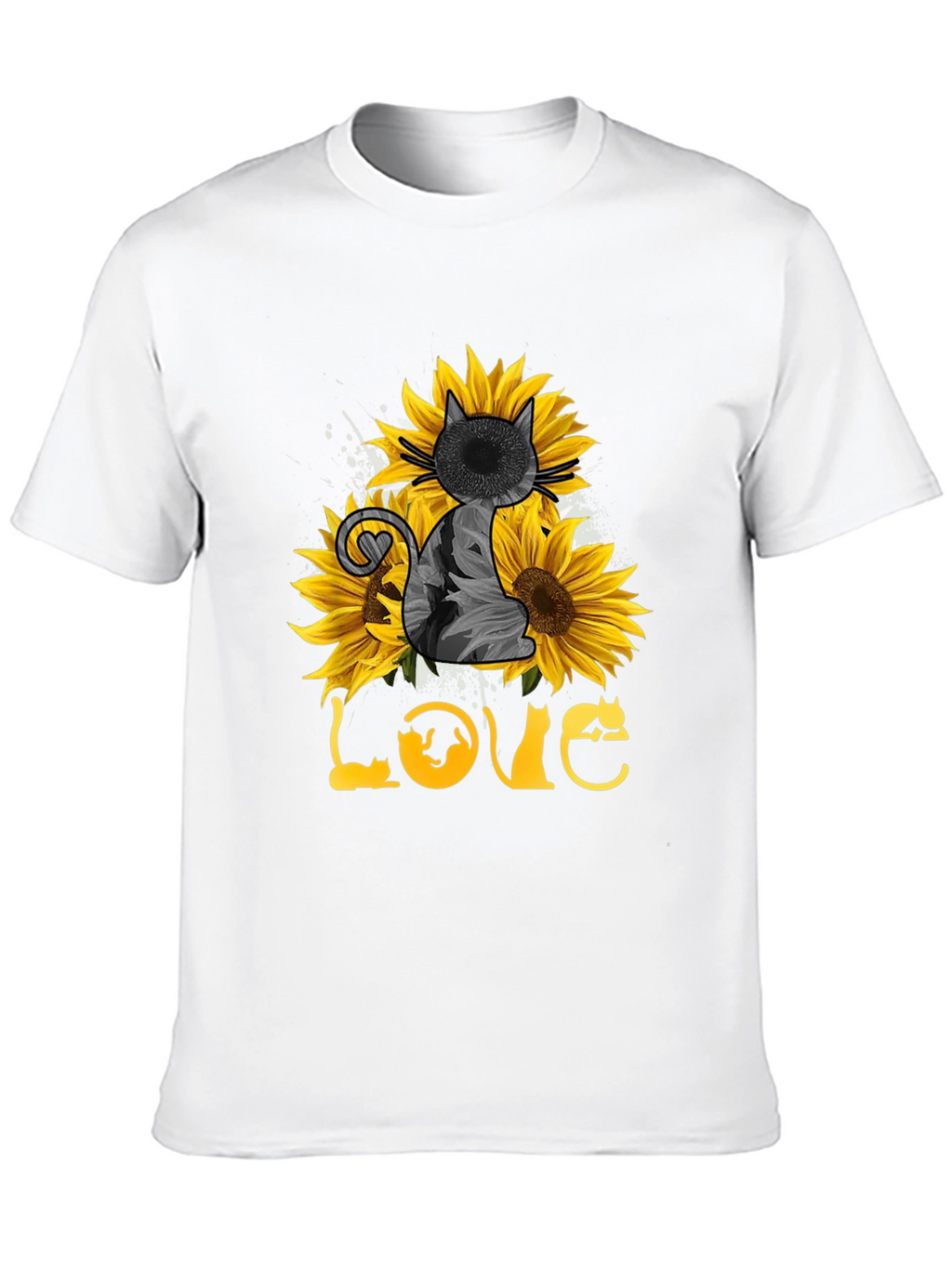 Sunflower Cat Lover T-Shirt