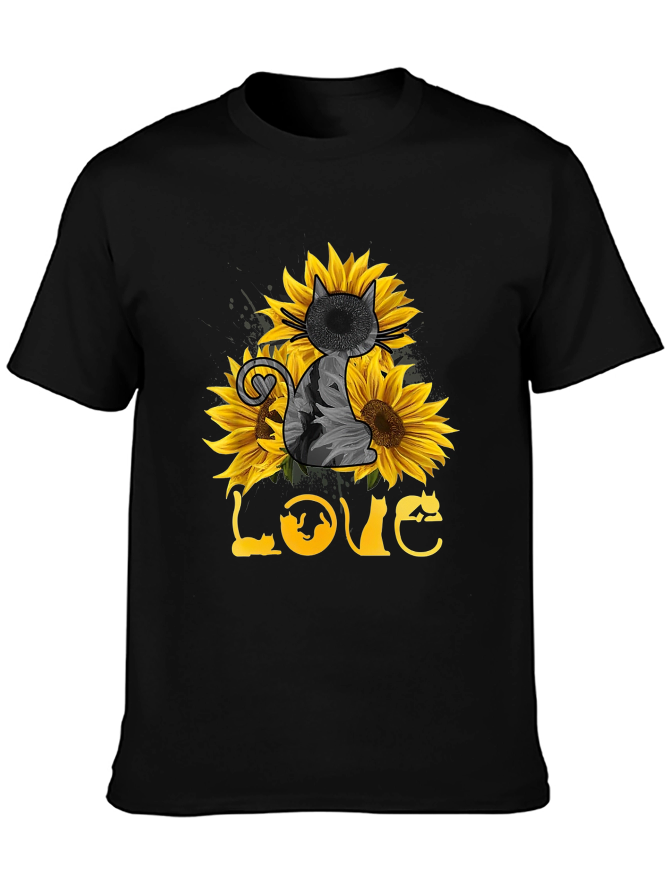 Sunflower Cat Lover T-Shirt