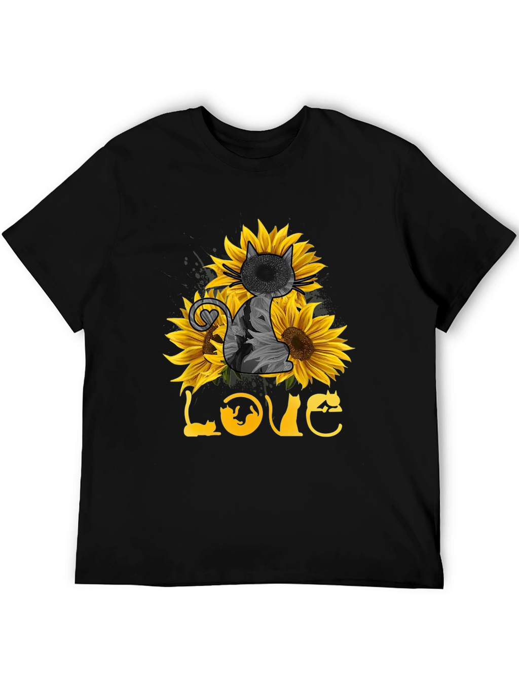 Sunflower Cat Lover T-Shirt
