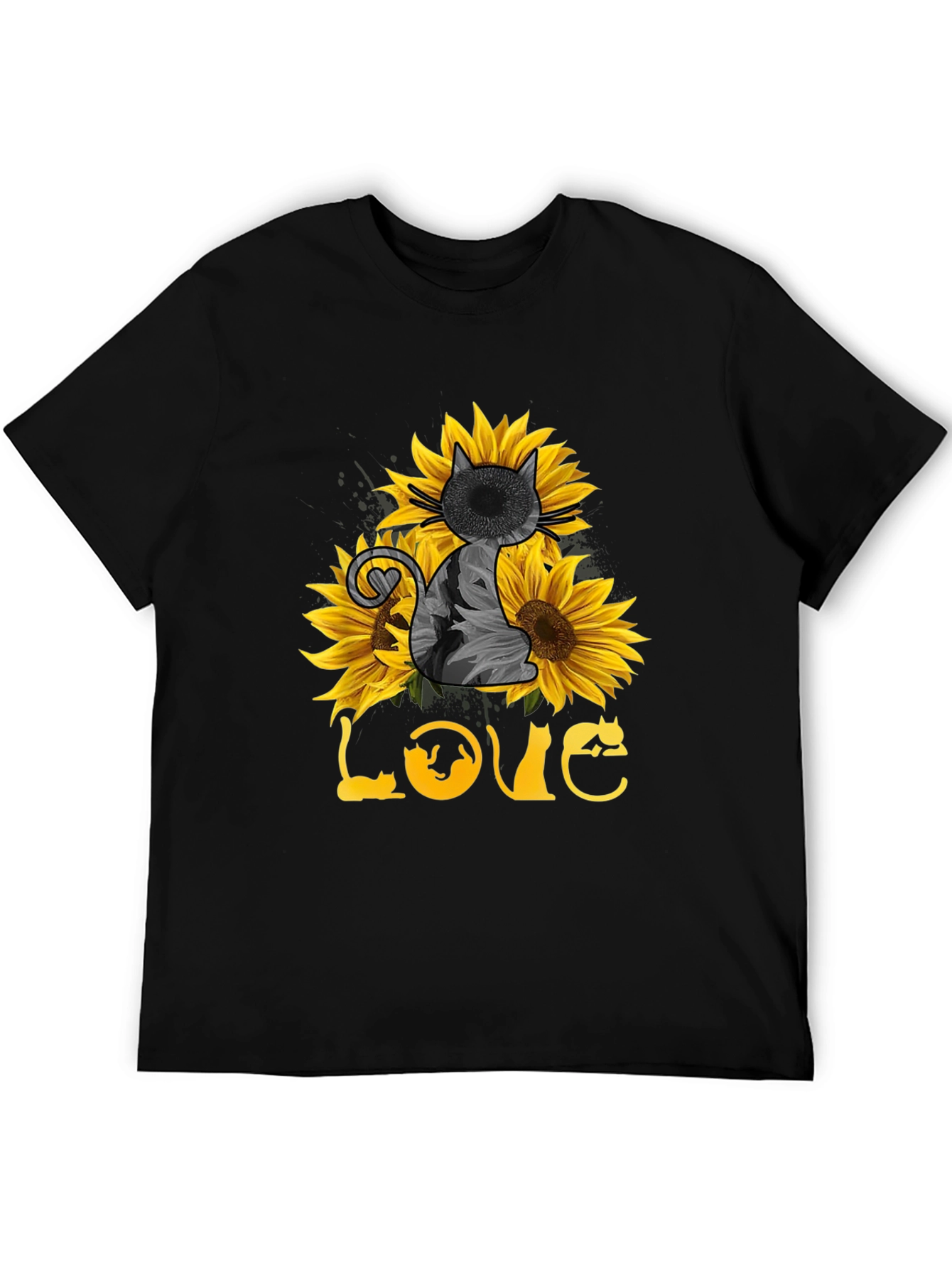Sunflower Cat Lover T-Shirt