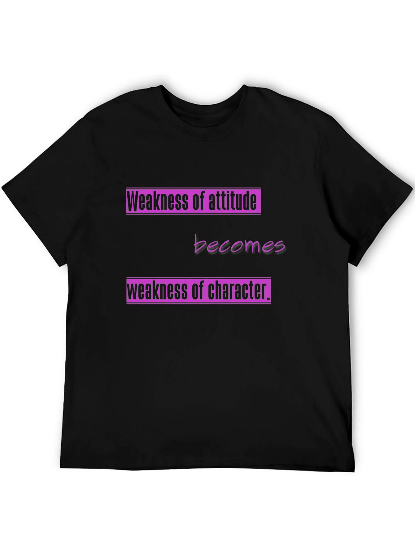 Attitude & Character Graphic Tee - Black