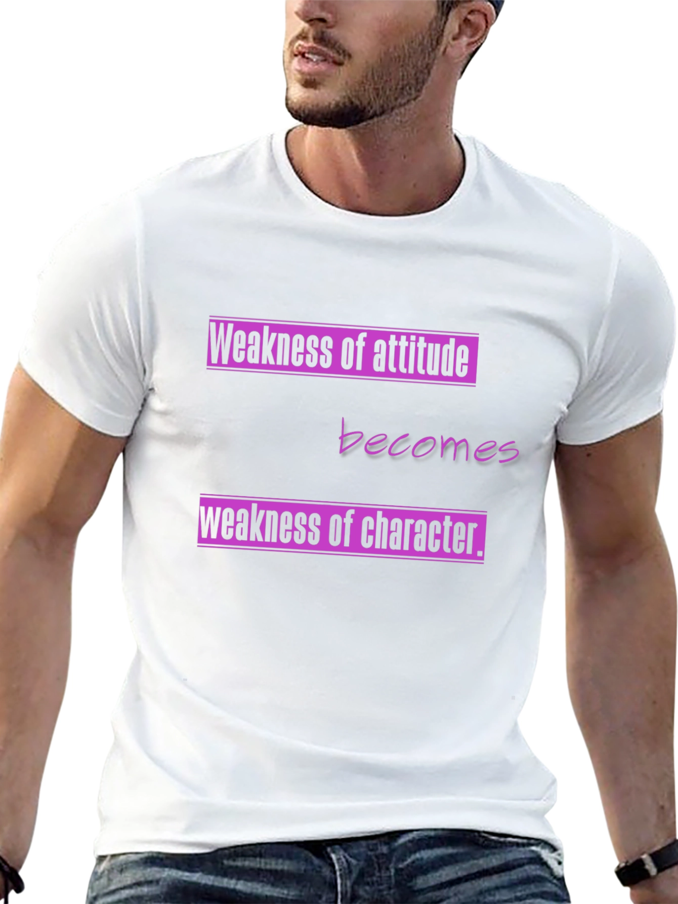 Attitude & Character Graphic Tee - Black
