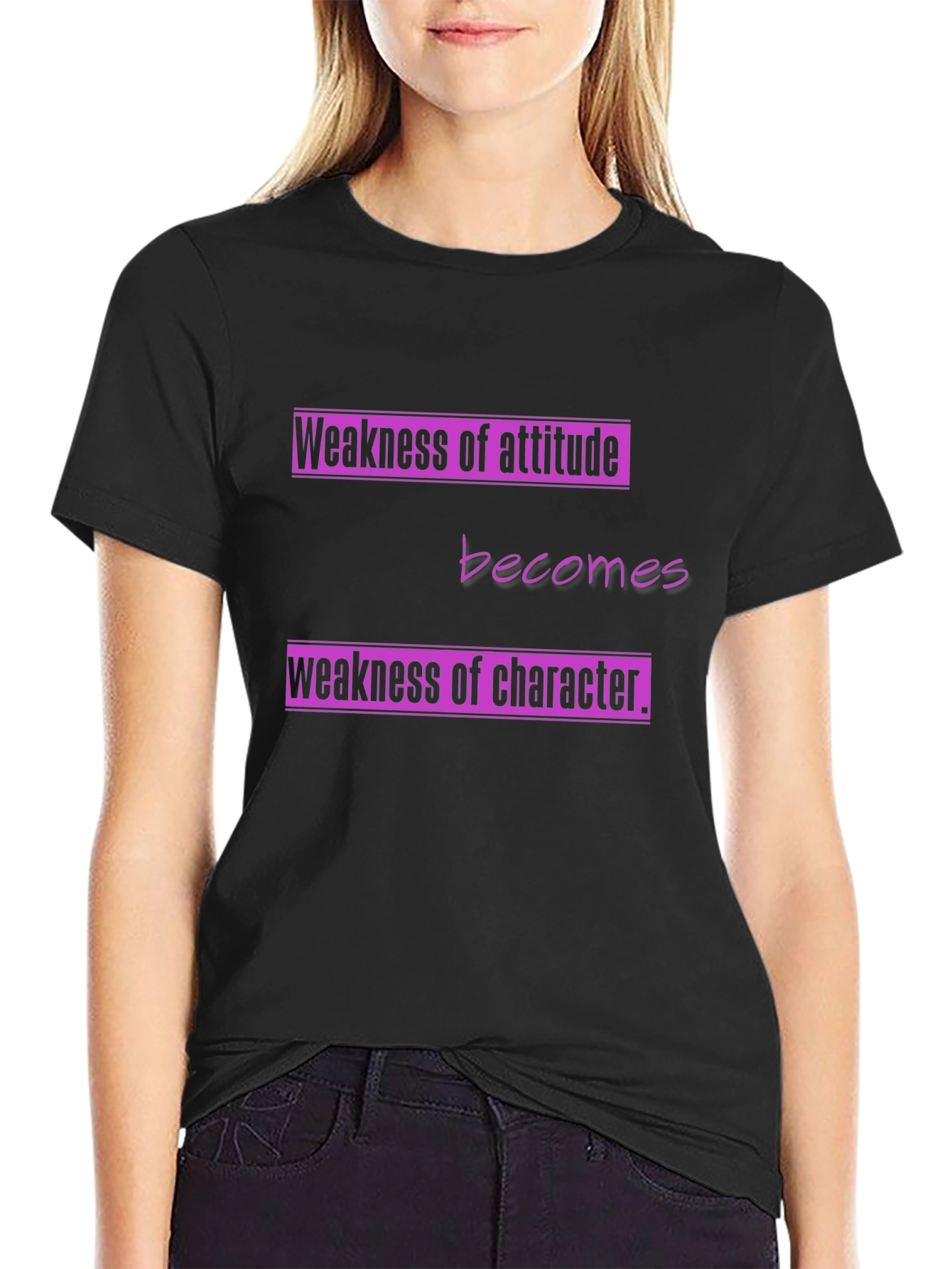 Attitude & Character Graphic Tee - Black
