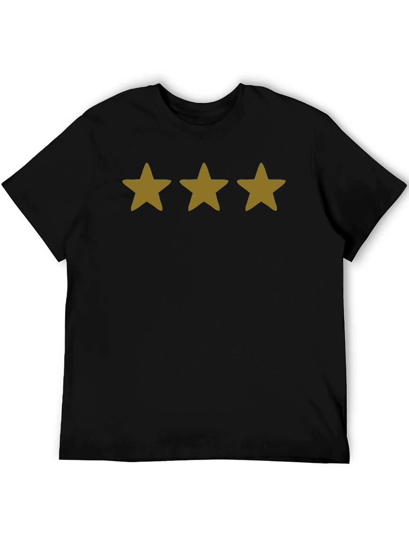 Three Star Graphic Tee - Black Casual Shirt