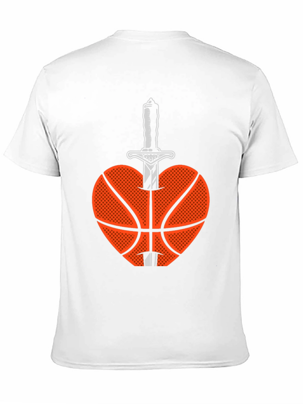 Basketball Heart & Sword Graphic T-Shirt - Black