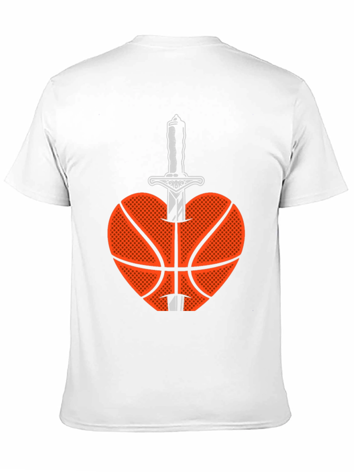 Basketball Heart & Sword Graphic T-Shirt - Black