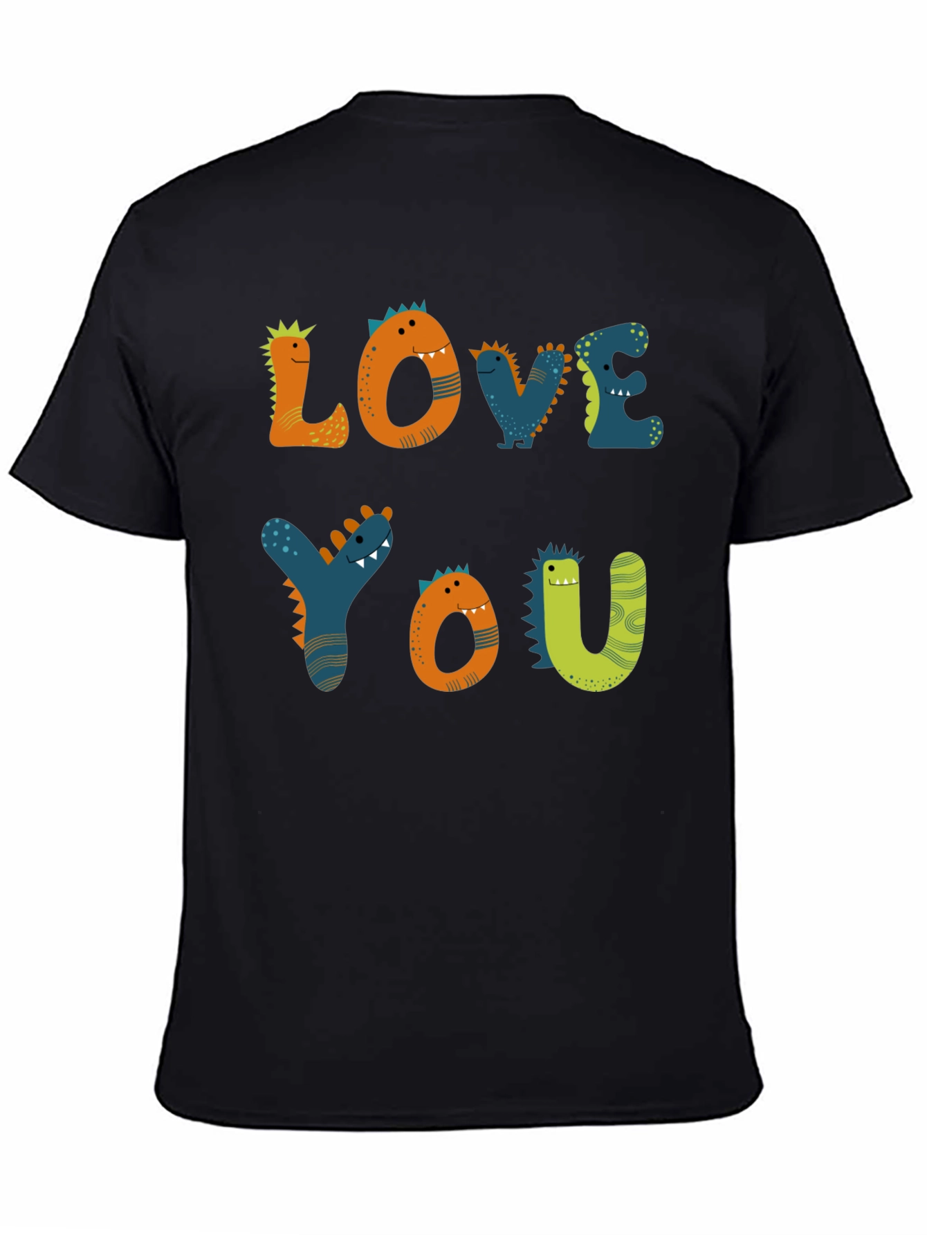 Dinosaur Love You Graphic Tee - Black