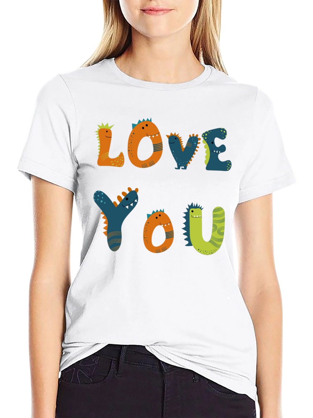 Dinosaur Love You Graphic Tee - Black