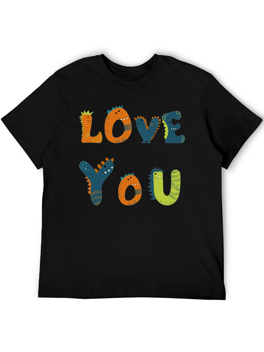 Dinosaur Love You Graphic Tee - Black
