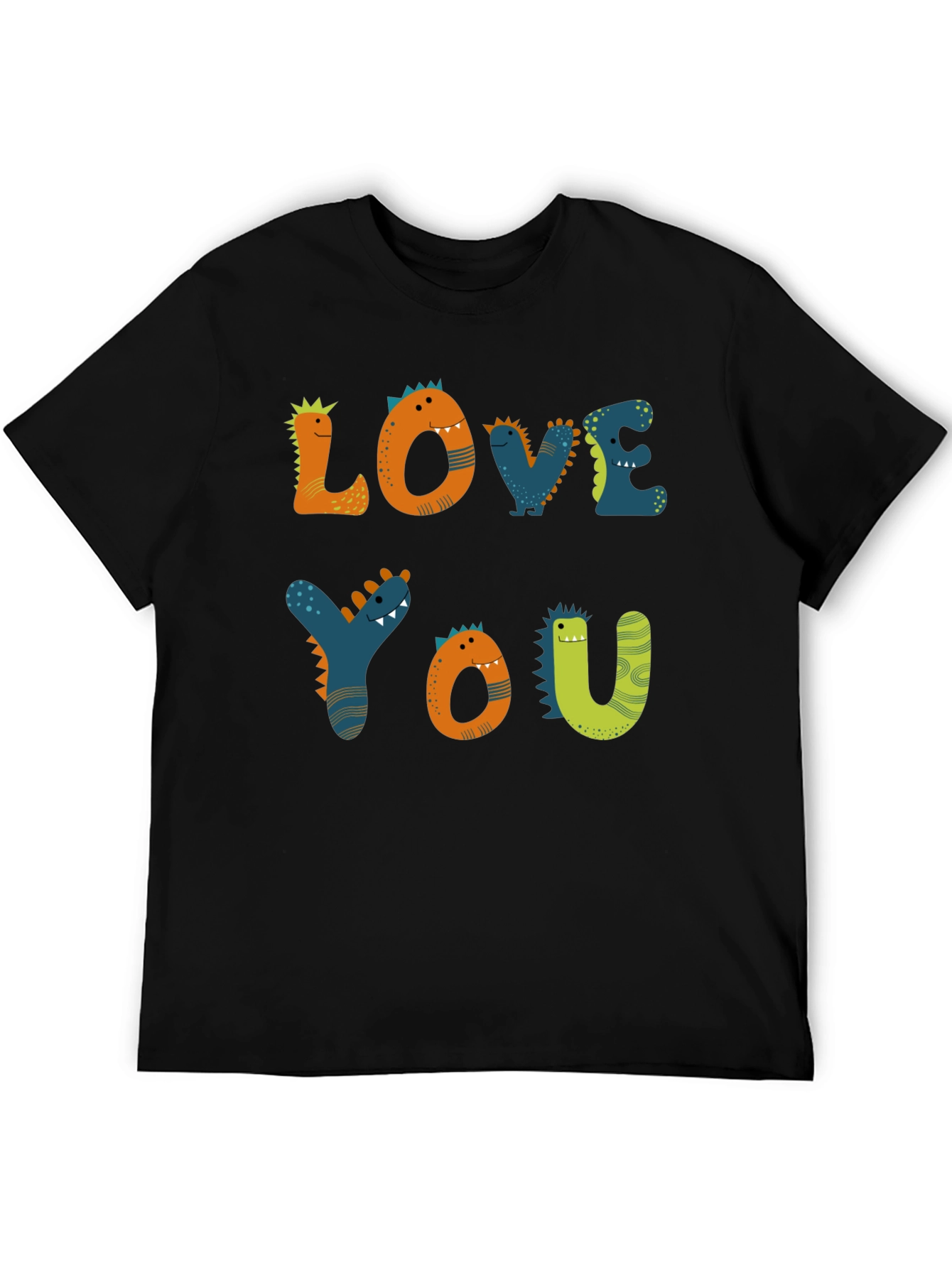 Dinosaur Love You Graphic Tee - Black