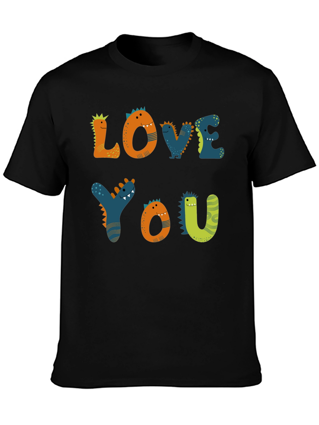 Dinosaur Love You Graphic Tee - Black