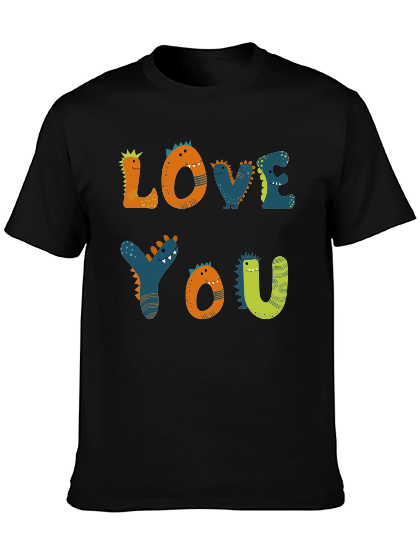 Dinosaur Love You Graphic Tee - Black
