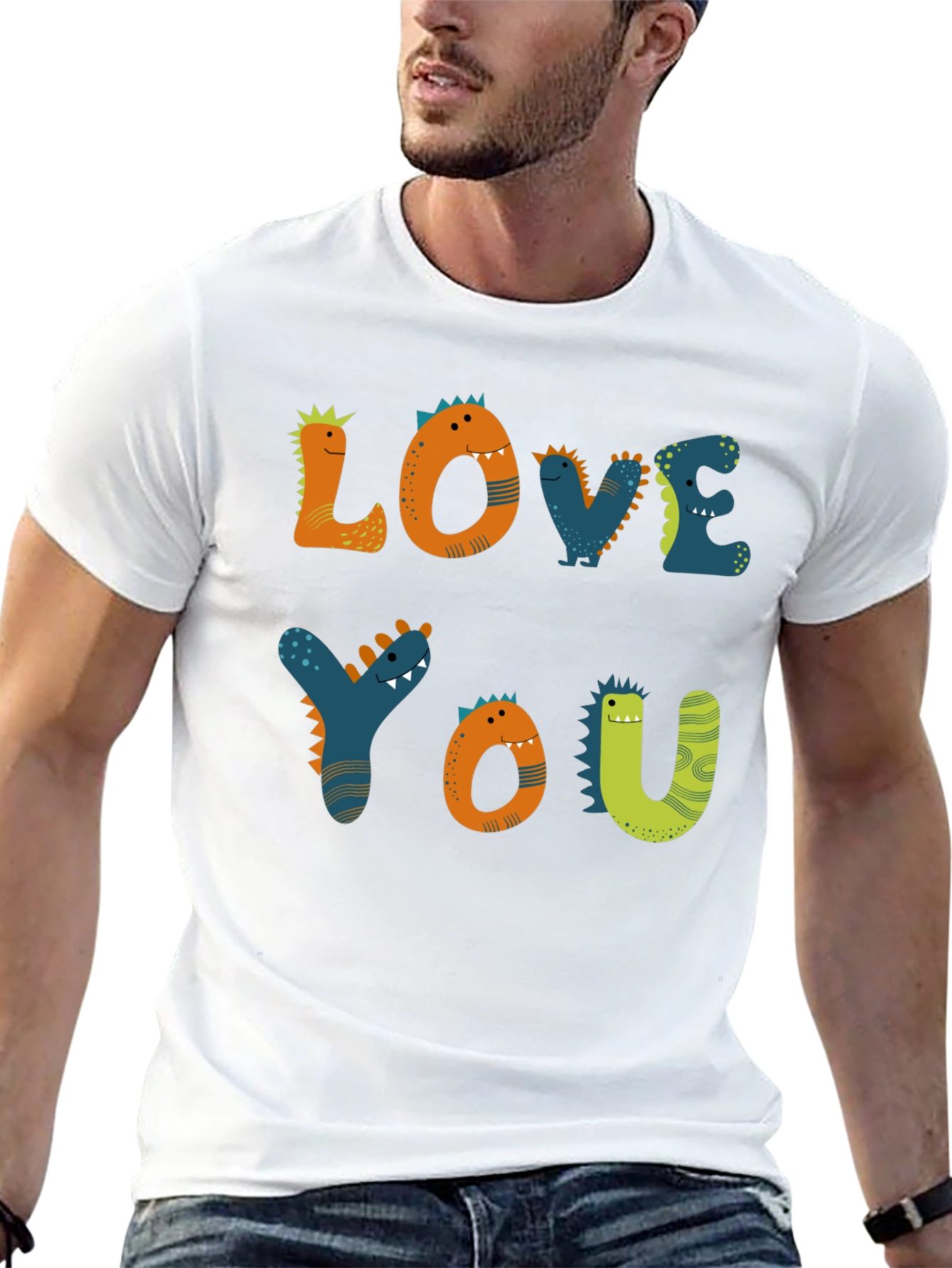 Dinosaur Love You Graphic Tee - Black