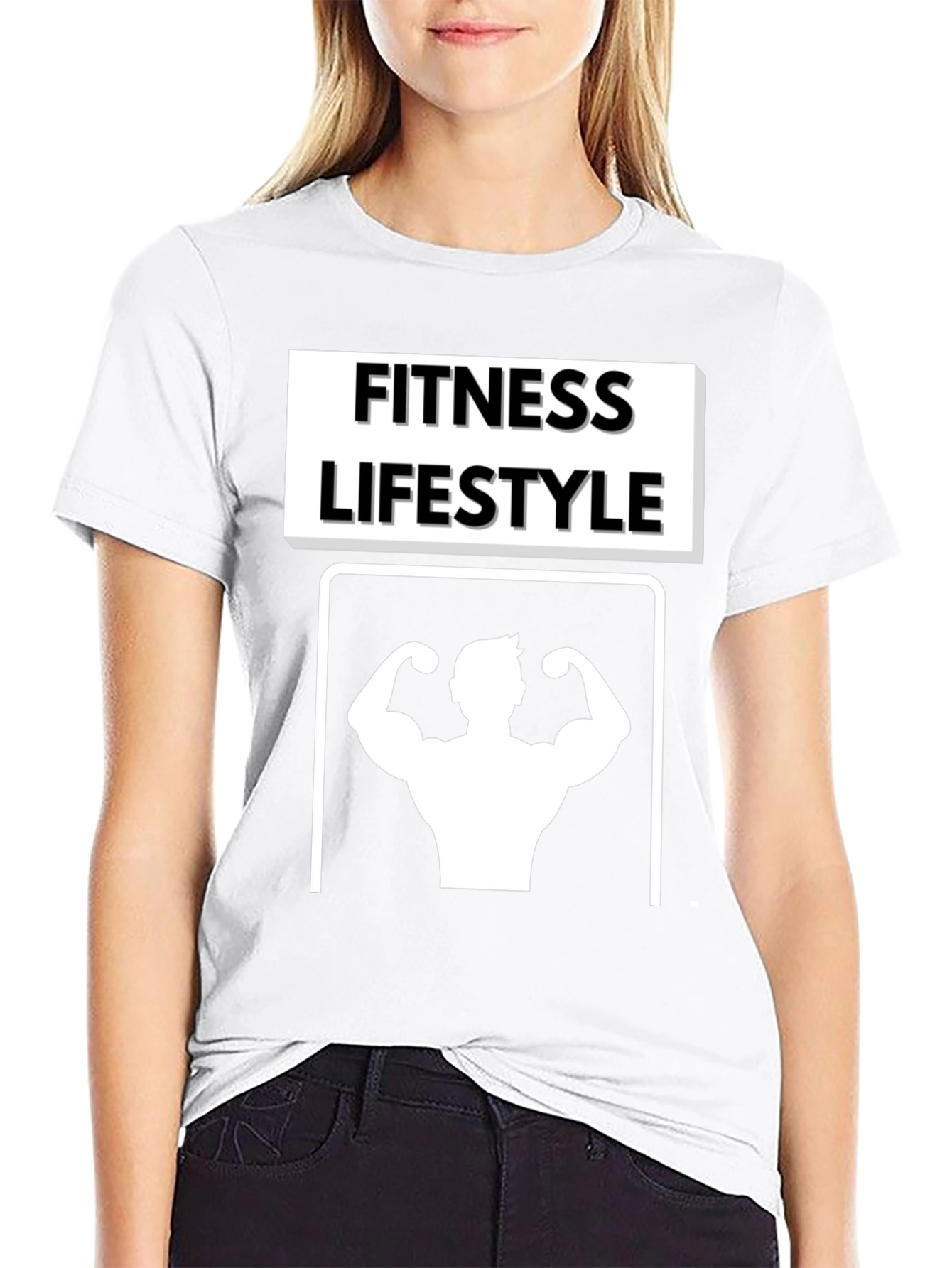 Fitness Lifestyle Graphic Tee - Black Cotton T-Shirt