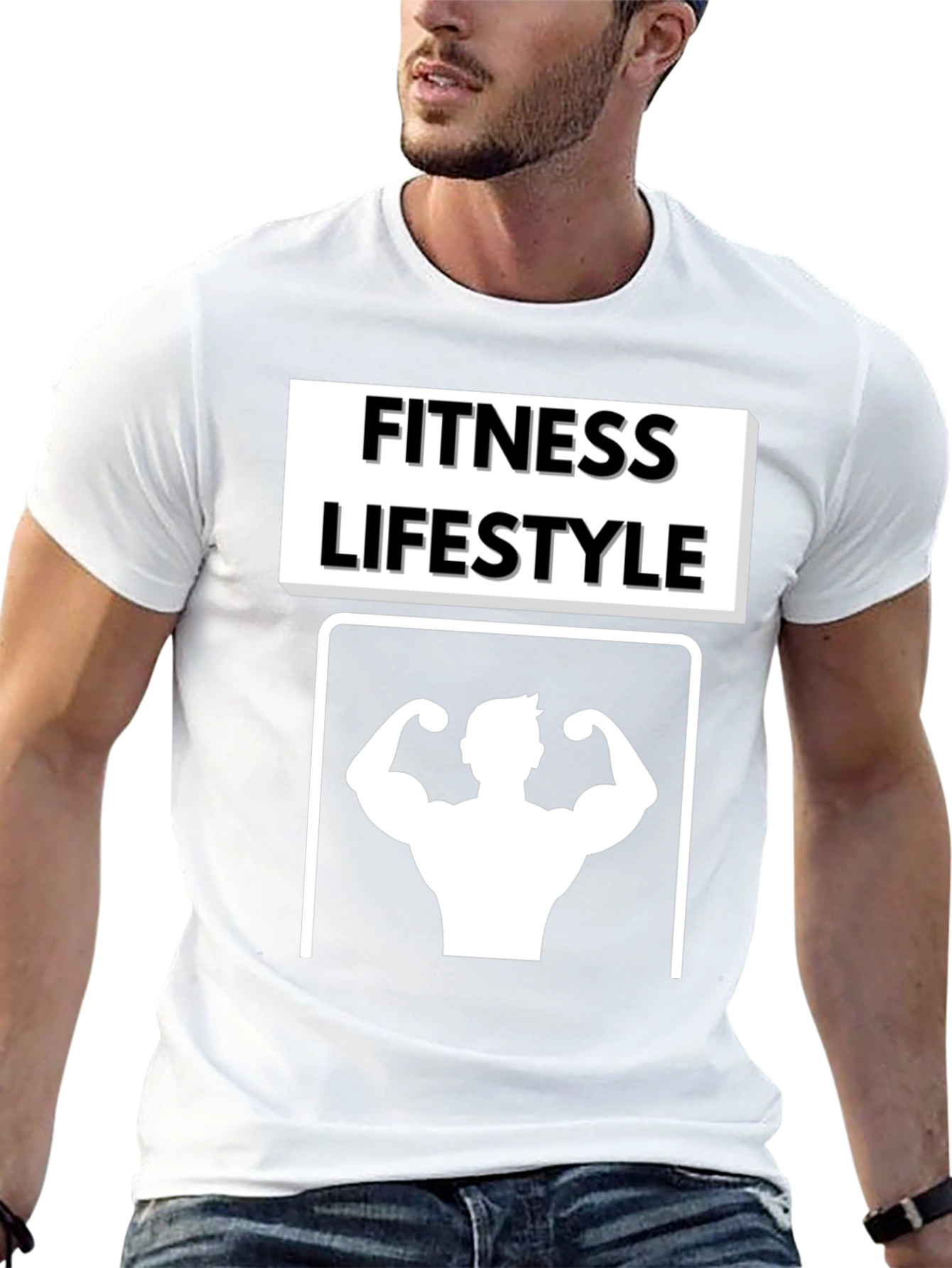 Fitness Lifestyle Graphic Tee - Black Cotton T-Shirt