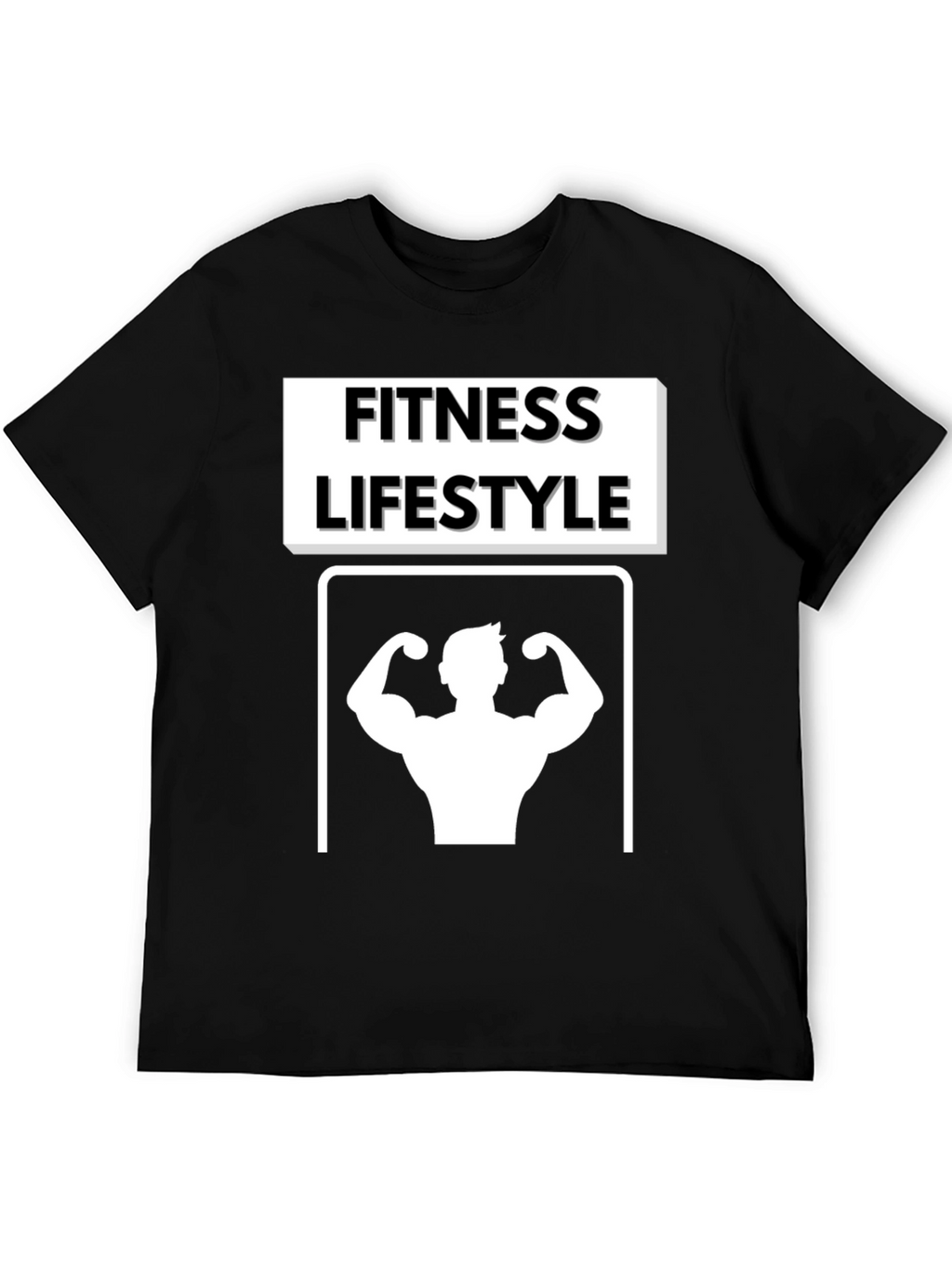 Fitness Lifestyle Graphic Tee - Black Cotton T-Shirt