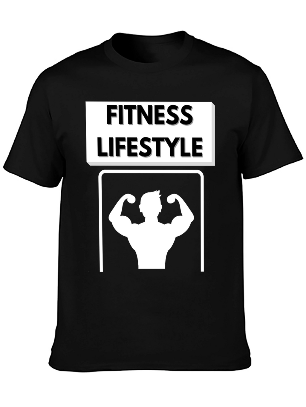 Fitness Lifestyle Graphic Tee - Black Cotton T-Shirt