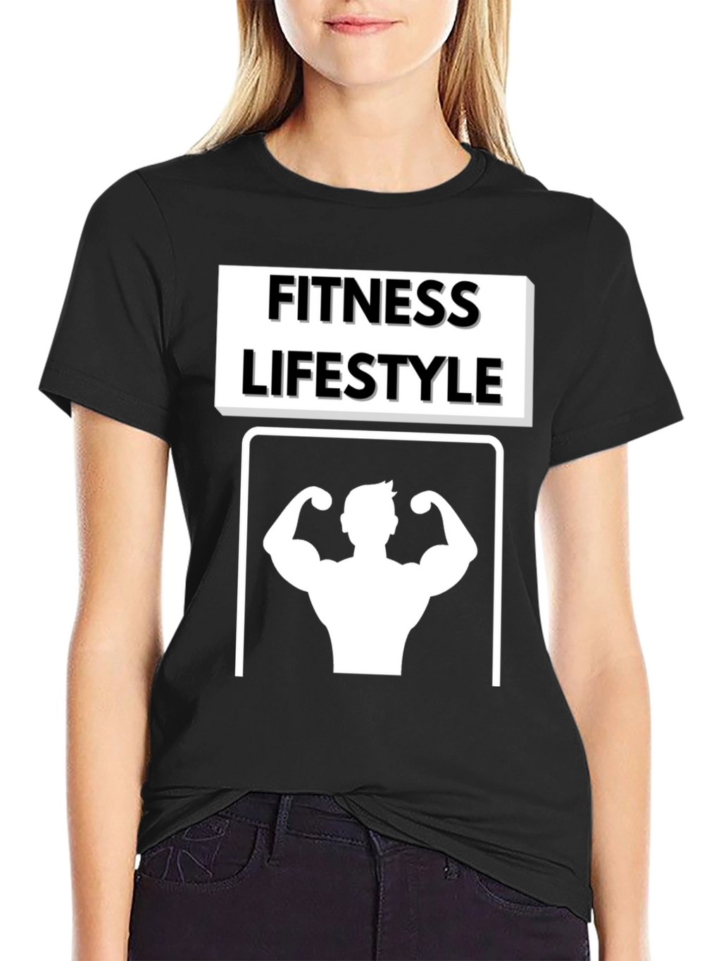Fitness Lifestyle Graphic Tee - Black Cotton T-Shirt