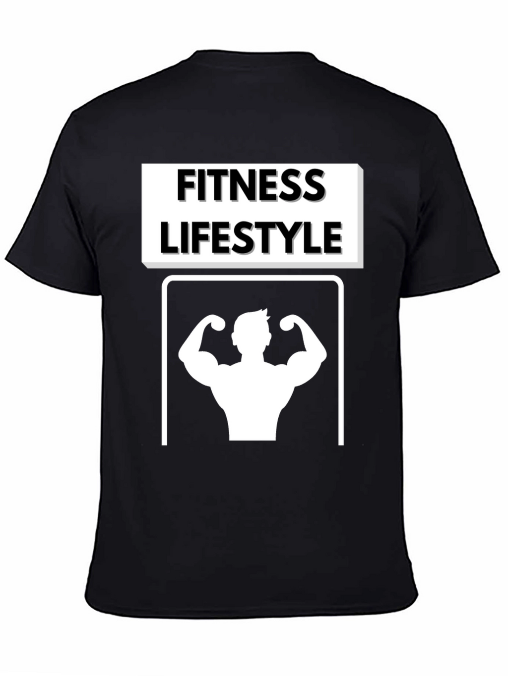 Fitness Lifestyle Graphic Tee - Black Cotton T-Shirt