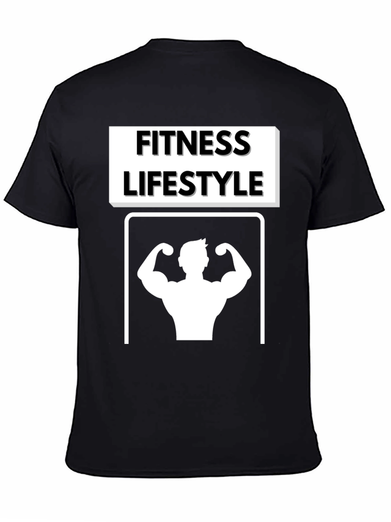 Fitness Lifestyle Graphic Tee - Black Cotton T-Shirt