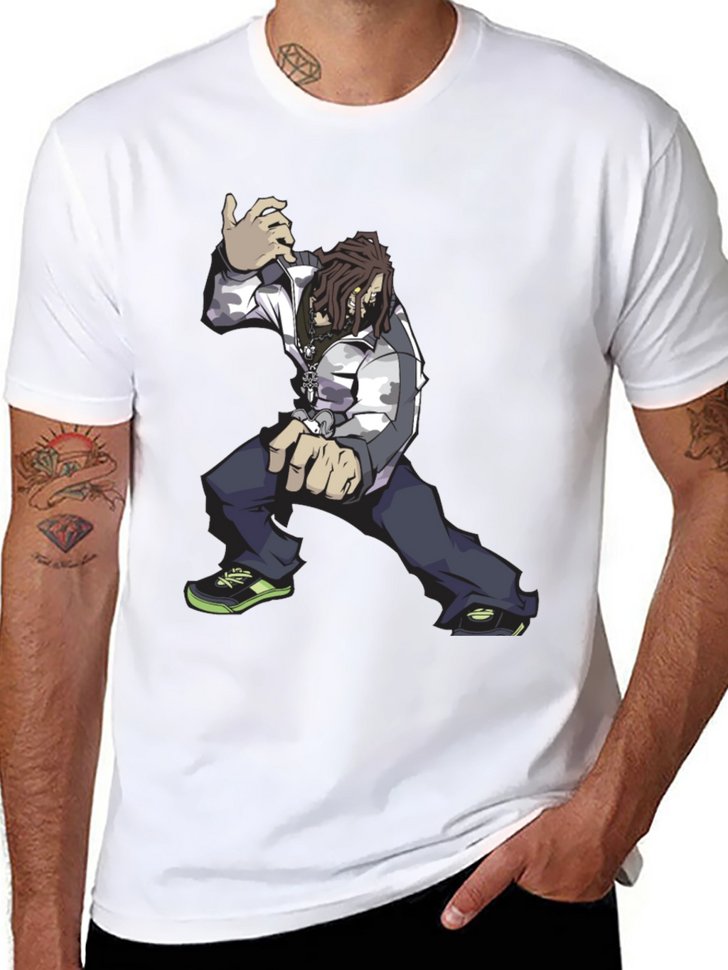 Cool Animated Character Graphic Black T-Shirt