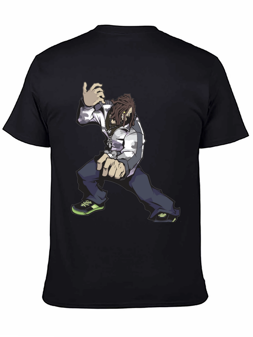 Cool Animated Character Graphic Black T-Shirt