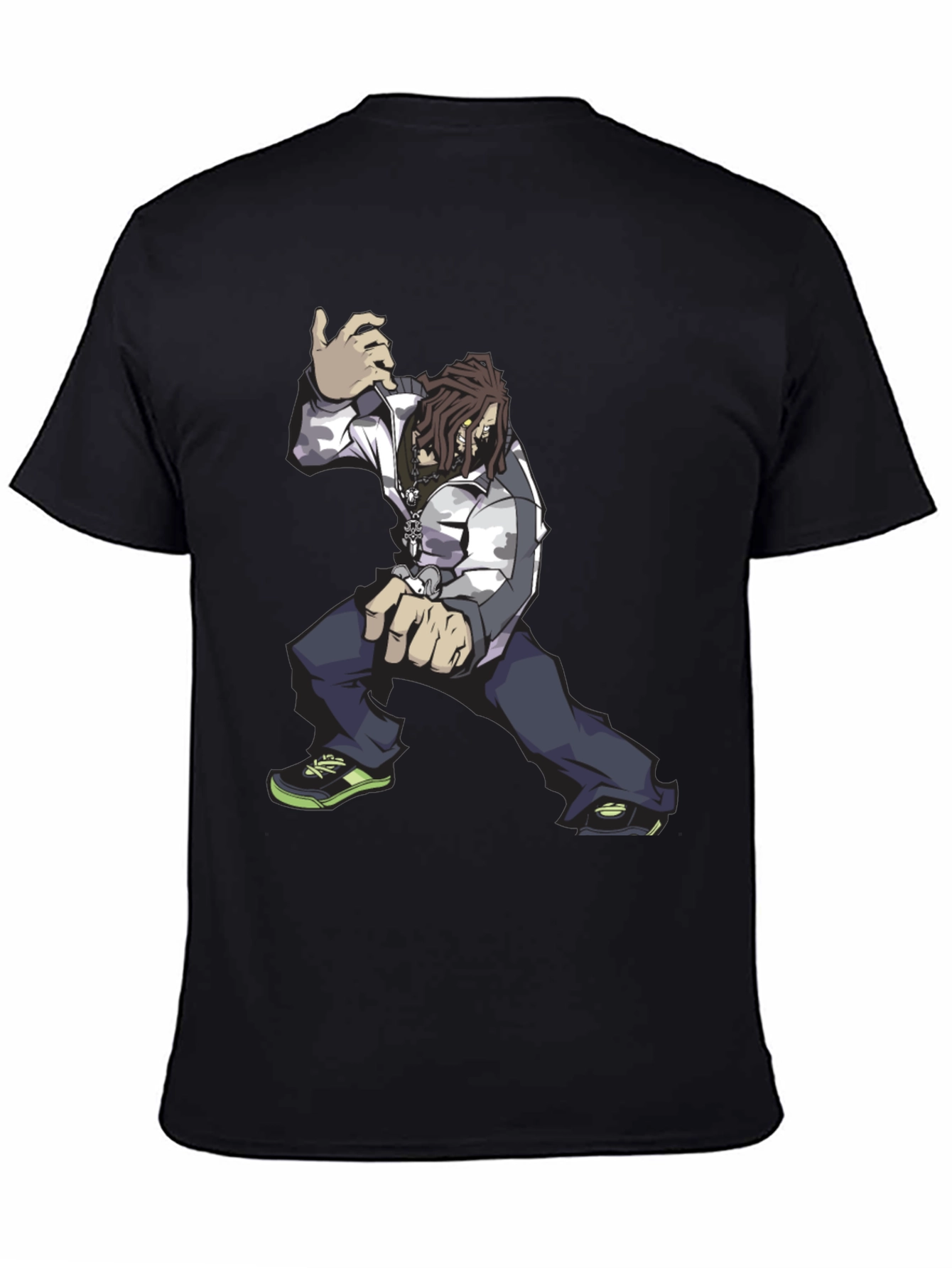 Cool Animated Character Graphic Black T-Shirt