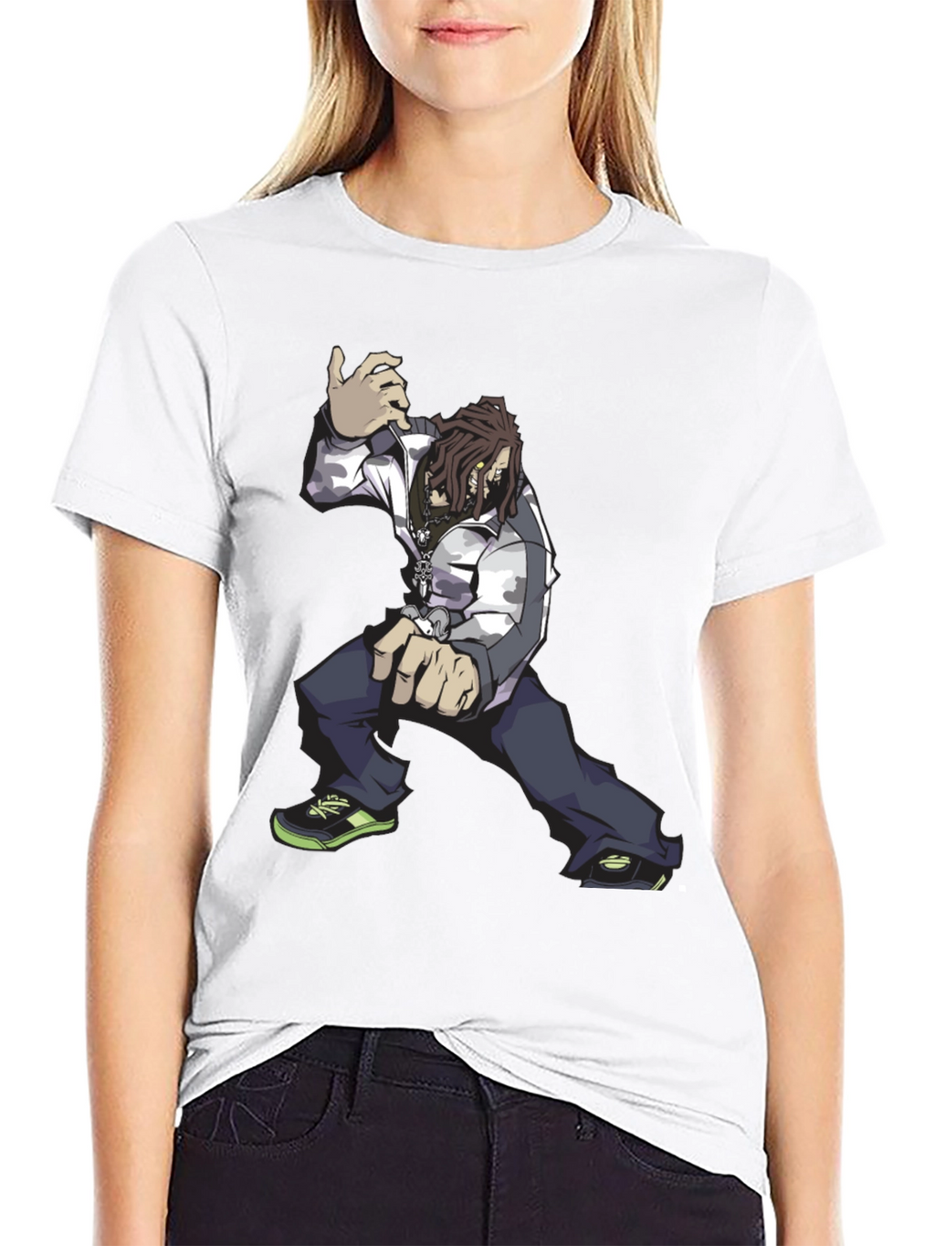 Cool Animated Character Graphic Black T-Shirt