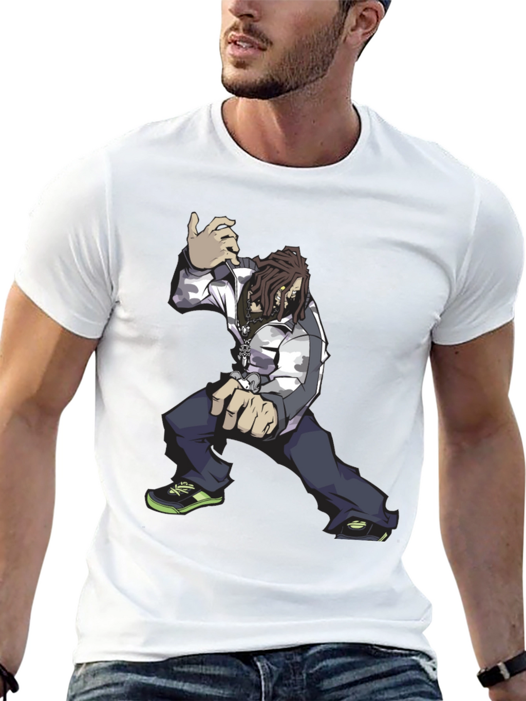 Cool Animated Character Graphic Black T-Shirt