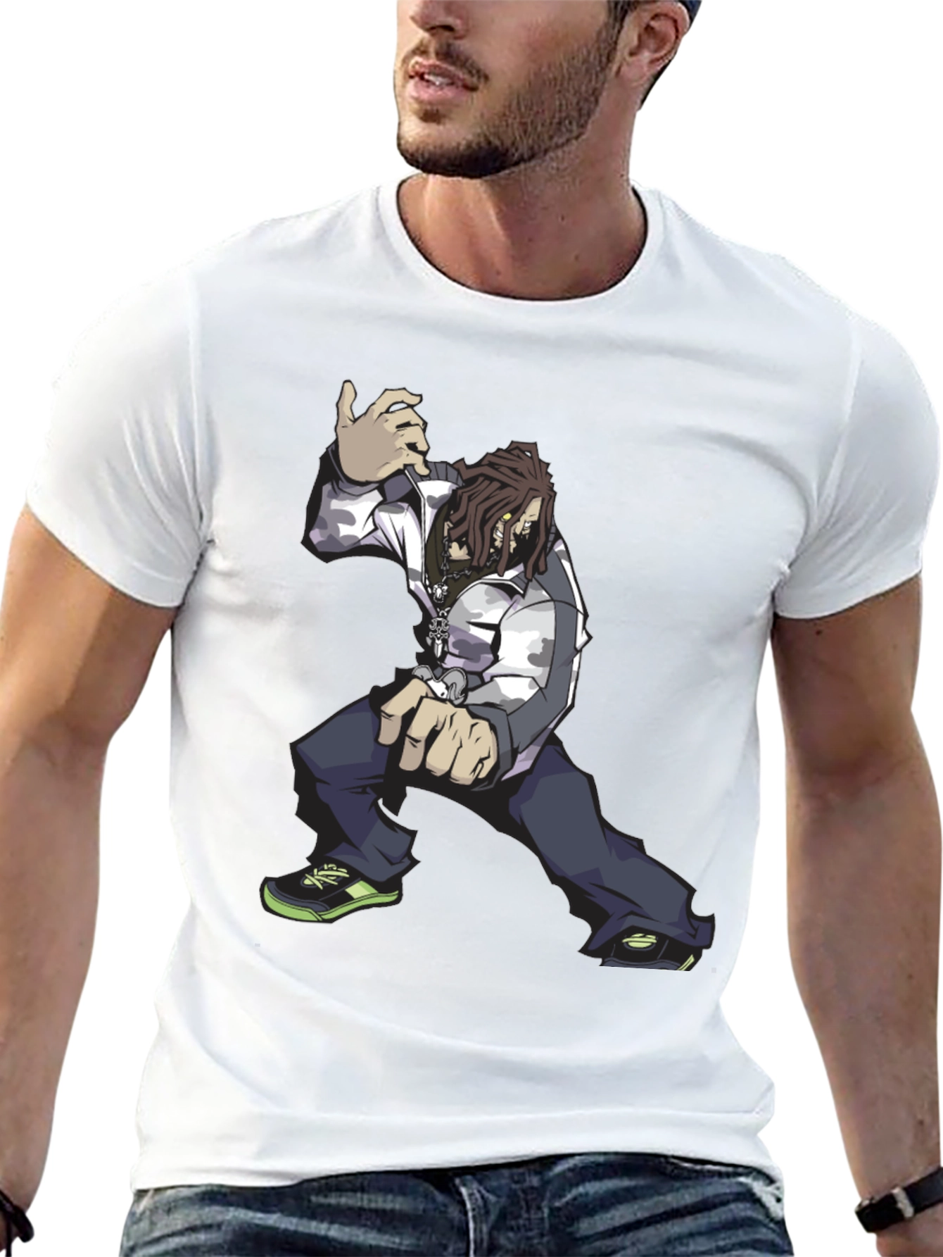 Cool Animated Character Graphic Black T-Shirt