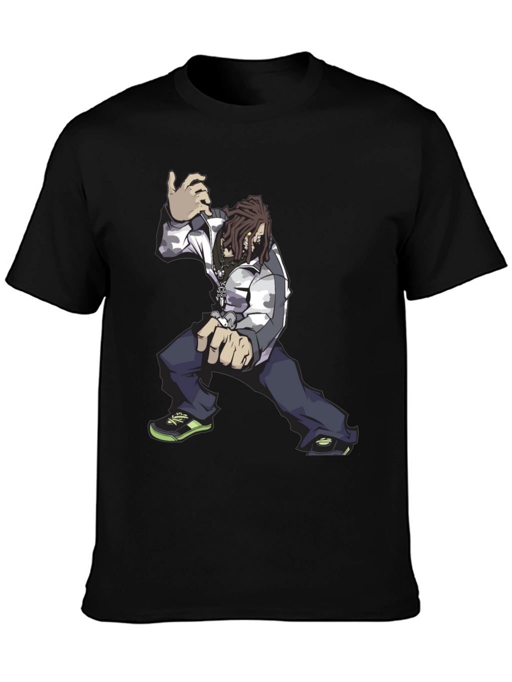 Cool Animated Character Graphic Black T-Shirt