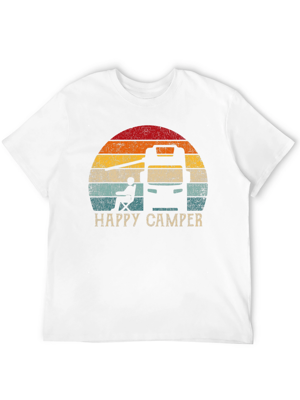 Happy Camper RV Sunset Graphic T-Shirt