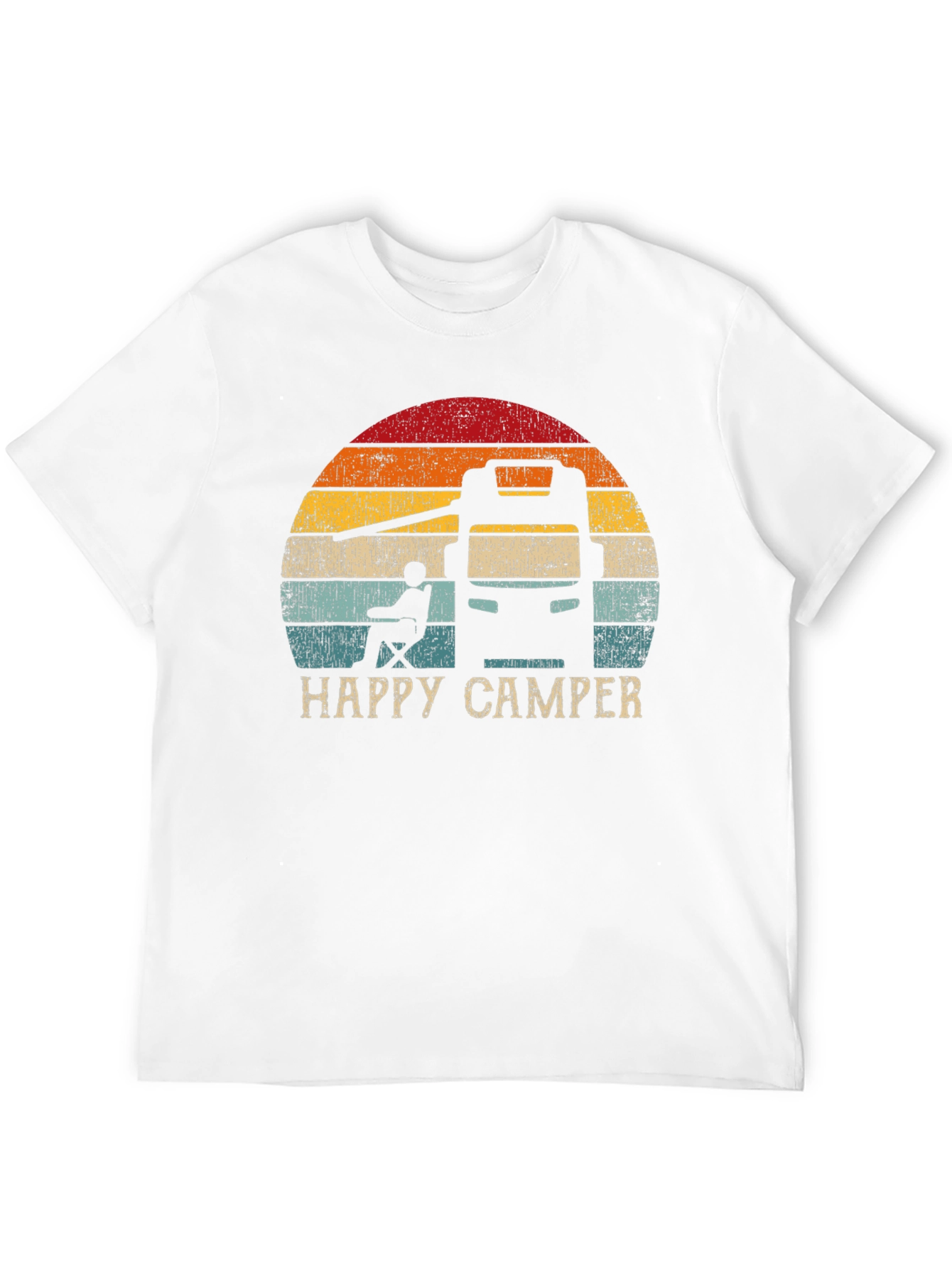 Happy Camper RV Sunset Graphic T-Shirt