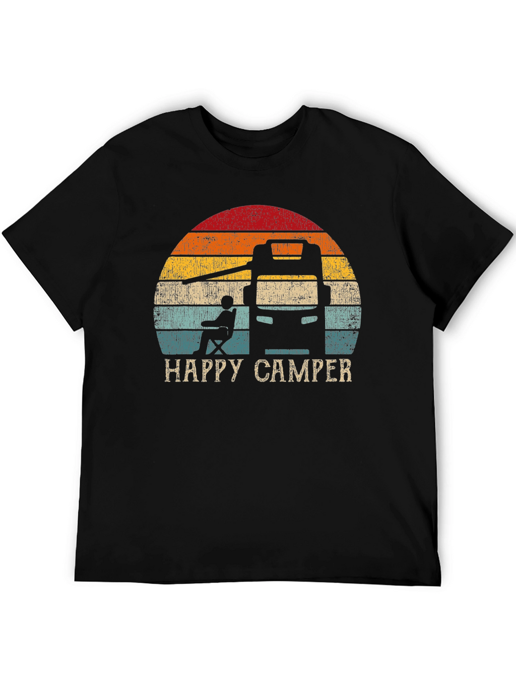 Happy Camper RV Sunset Graphic T-Shirt