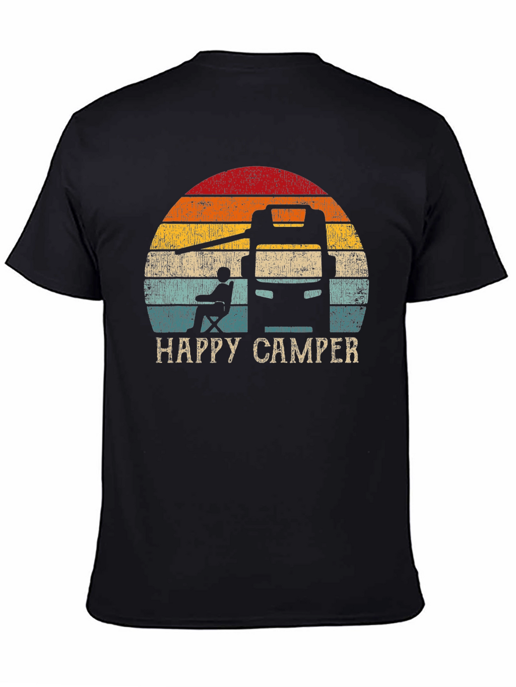Happy Camper RV Sunset Graphic T-Shirt