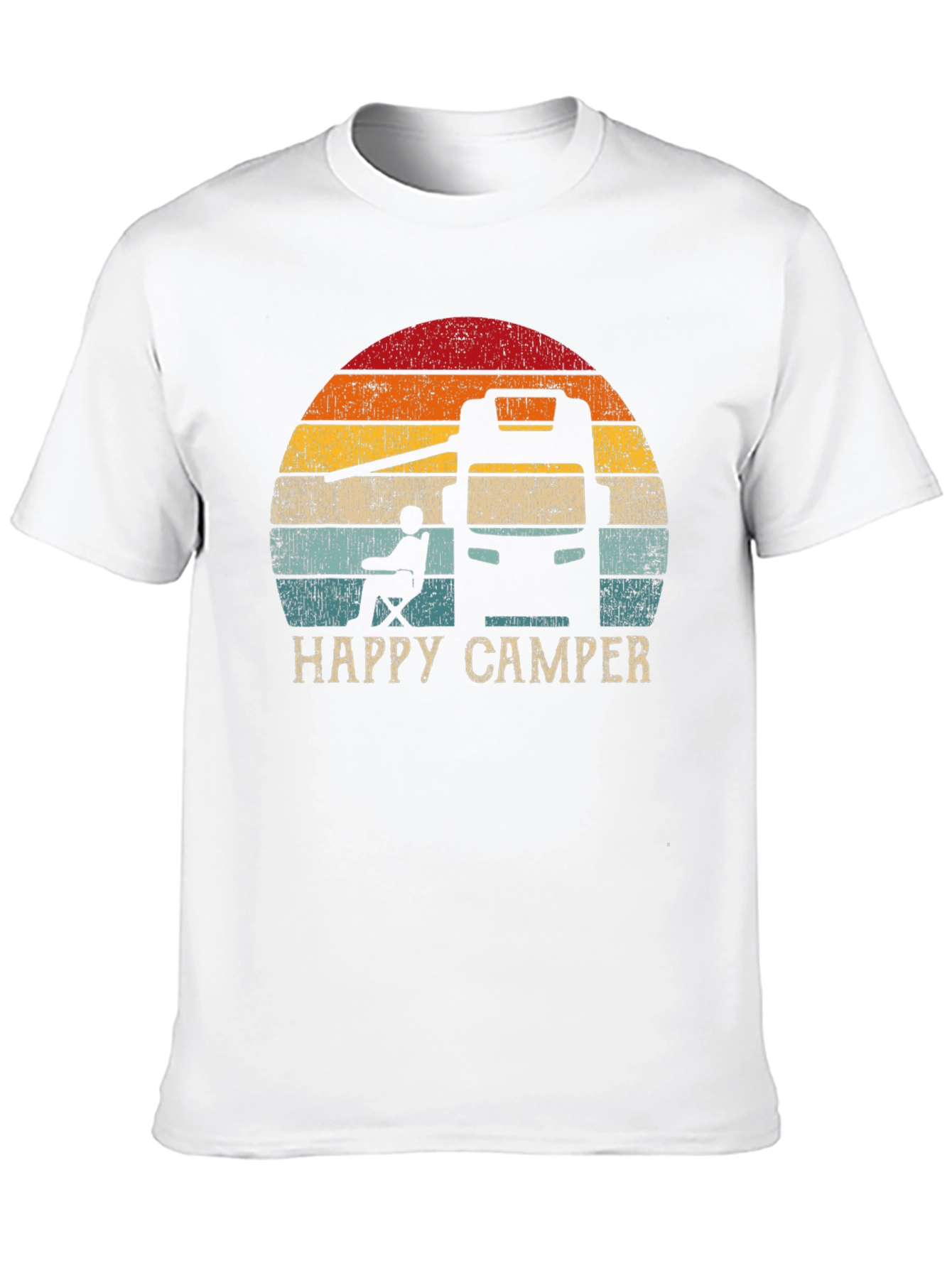 Happy Camper RV Sunset Graphic T-Shirt