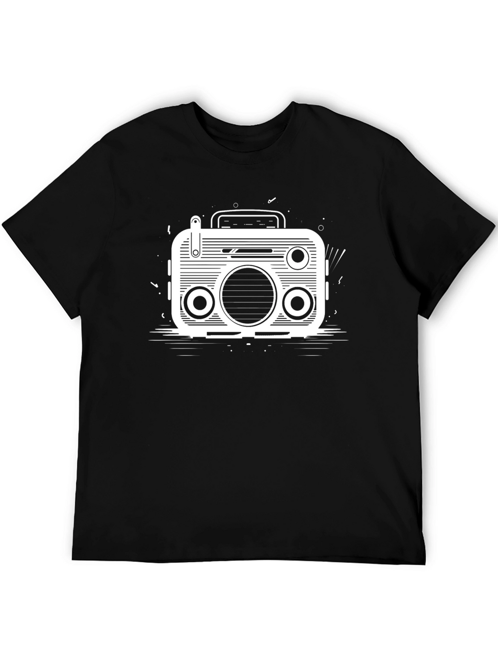 Retro Radio Graphic Tee - Black T-Shirt