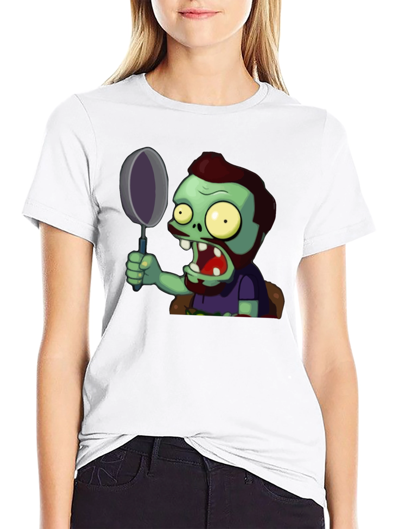 Zombie with Frying Pan Graphic Tee